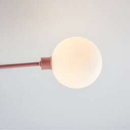Houseof 3 Light Frosted Glass Orb Straight Arm Flush Ceiling Light - Pink - thumbnail 5