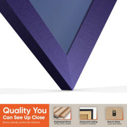 "AK Frames 25X17"" Purple Sleek Vinyl Record Frame With Blue Mount For 12 Inch Lp Cover & Disc - Overlapped Design" - thumbnail 3