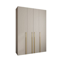 Arte Elegant Cashmere Como 3 Hinged Door Wardrobe H2460mm W1700mm D500mm, Four Doors, Sixteen Shelves, Two Hanging Rails, Gold Handles - thumbnail 1