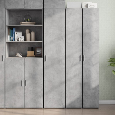 Berkfield Highboard Concrete Grey 40X42.5X185 Cm Engineered Wood - image 1