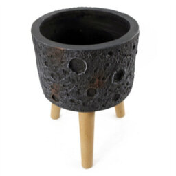 Leaf 35Cm X 24Cm Large Lunar Black Planter - thumbnail 8