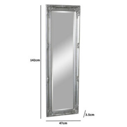 Melody Maison Tall Silver Mirror With Bevelled Glass 47Cm X 142Cm - thumbnail 7