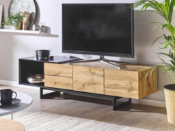 Beliani Industrial Tv Stand Fiora Brown/ Black - thumbnail 2