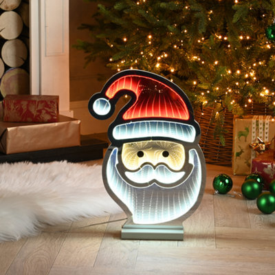 Samuel Alexander 40Cm Light Up Santa's Face Infinity Christmas Decoration With Red And White Leds - image 1
