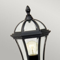Luminosa Lighting Elstead Ledbury 1 Light Outdoor Pedestal Lantern Black Ip44, E27 - thumbnail 2