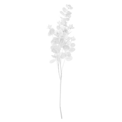 Deenz Set Of 2 Stems Metallic Silk Leaves Eucalyptus Spray Coated In Plastic Artificial Plant Rustic Centrepiece Silver 90X20X8 Cm - image 1