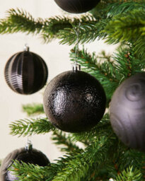 Werchristmas Black Shatterproof Baubles 8 Cm 16 Pack - thumbnail 3