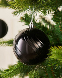 Werchristmas Black Shatterproof Baubles 8 Cm 16 Pack - thumbnail 2