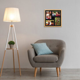 AK Frames 12X12 Oak Sleek Multi Photo Frame With Black Mount - Holds 4 Apertures (4X) 6X4 Photos - thumbnail 3
