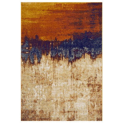 Modern Rug, Funky Rug For Bedroom, Stain-Resistant Abstract Diningroom Rug, 9mm Thick Orange Rug-200Cm X 290Cm - image 1
