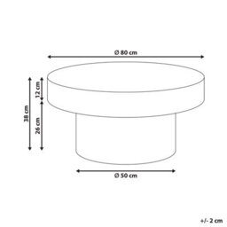 Wyld and Coco Astrahome 80 Cm Round Coffee Table Dark Brown Mdf Top With Ribbed Legs - Modern Living Room - thumbnail 4