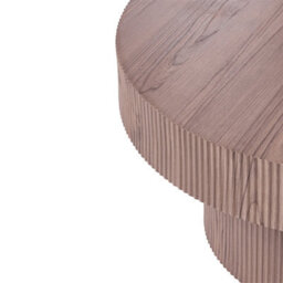 Wyld and Coco Astrahome 80 Cm Round Coffee Table Dark Brown Mdf Top With Ribbed Legs - Modern Living Room - thumbnail 3