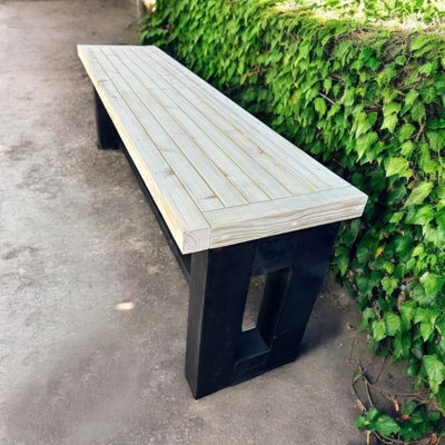 Buttercup Farm Garden Patio Bench - Pressure Treated Wood - L150 X W40 X H45 Cm - image 1