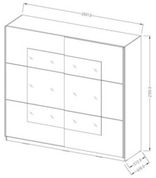 Arte Chic Beta Sliding Door Mirrored Wardrobe In Oak San Remo H2100mm W2000mm D600mm - Elegant & Functional Bedroom Piece - thumbnail 3