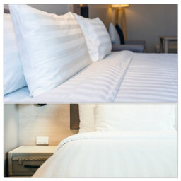 Neel Blue 300Tc Single Size White Duvet Cover Set With 2 Pillowcases Cotton Satin Stripe, 135X200Cm - thumbnail 5
