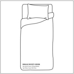 Neel Blue 300Tc Single Size White Duvet Cover Set With 2 Pillowcases Cotton Satin Stripe, 135X200Cm - thumbnail 2