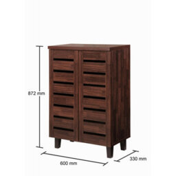 Timber Art Design 5 Tier Shoe Storage Cabinet 2 Door Cupboard Stand Rack Unit Dirty Oak - thumbnail 2