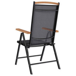 Walplus Folding Garden Chairs 6 Pcs Textilene Black - thumbnail 6