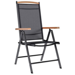 Walplus Folding Garden Chairs 6 Pcs Textilene Black - thumbnail 3