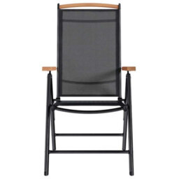 Walplus Folding Garden Chairs 6 Pcs Textilene Black - thumbnail 4