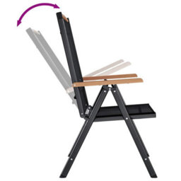 Walplus Folding Garden Chairs 6 Pcs Textilene Black - thumbnail 7