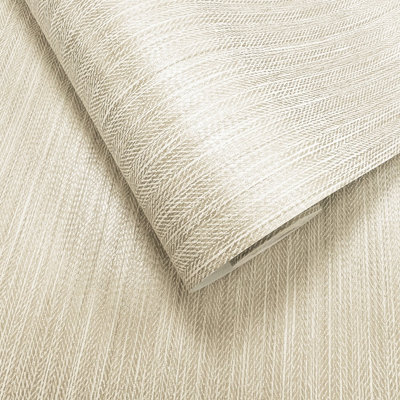 Holden Décor Kilim Cream Metallic Stripe Pvc-Free Textured Wallpaper - image 1