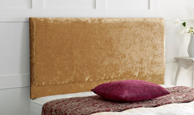 "Adore Designs Victoria Plain Crushed Velvet 3Ft Single 24"" Headboard -  Gold"