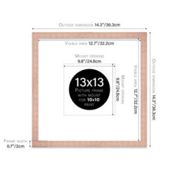 "13X13"" Bronze Picture Frame - 13X13"" Square Frame With 10X10"" Mount For 13X13""/10X10"" Pictures Art Deco Style Room Decor, 1 Pack" - thumbnail 2