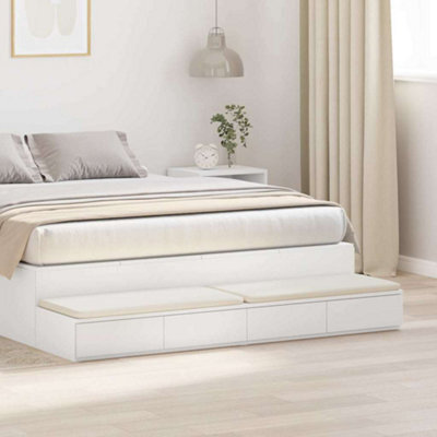 Berkfield Bed Drawers White 140X36,5X16,5 Cm Engineered Wood - image 1