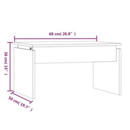 Berkfield Coffee Table Smoked Oak 68X50X38 Cm Engineered Wood - thumbnail 8