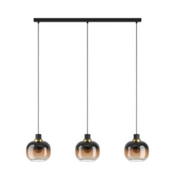 Eglo Oilella Linear Black And Brown Glass Pendant Light - thumbnail 2