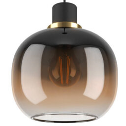 Eglo Oilella Linear Black And Brown Glass Pendant Light - thumbnail 4