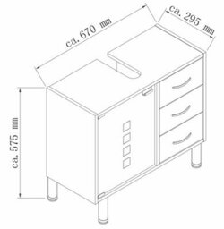 Vcm Bathroom Furniture Underfloor Cabinet Drawer Darol - thumbnail 5