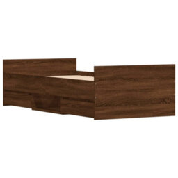 Berkfield Bed Frame With Headboard And Footboard Brown Oak 90X200 Cm - thumbnail 4
