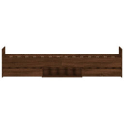 Berkfield Bed Frame With Headboard And Footboard Brown Oak 90X200 Cm - thumbnail 7