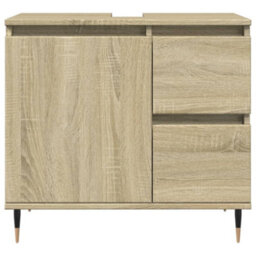 Berkfield Bathroom Sink Cabinet Sonoma Oak 65X33X60 Cm Engineered Wood - thumbnail 3