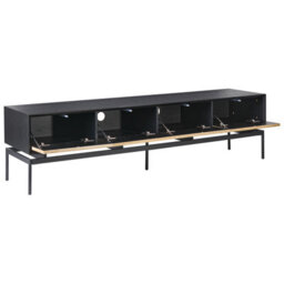 Wyld And Coco Loftcraft Tv Stand, Light Brown Mdf With Powder-Coated Metal Legs, 2 Doors 4 Drawers, W180 X D35 X H46Cm - thumbnail 7