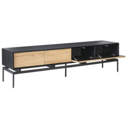 Wyld And Coco Loftcraft Tv Stand, Light Brown Mdf With Powder-Coated Metal Legs, 2 Doors 4 Drawers, W180 X D35 X H46Cm - thumbnail 6