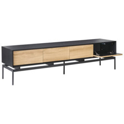 Wyld And Coco Loftcraft Tv Stand, Light Brown Mdf With Powder-Coated Metal Legs, 2 Doors 4 Drawers, W180 X D35 X H46Cm - thumbnail 5
