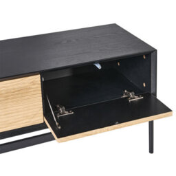 Wyld And Coco Loftcraft Tv Stand, Light Brown Mdf With Powder-Coated Metal Legs, 2 Doors 4 Drawers, W180 X D35 X H46Cm - thumbnail 9