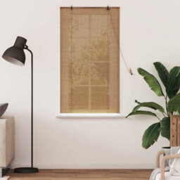 Walplus Window Blinds & Shades With Curtains Manual Light Brown Bamboo - thumbnail 3