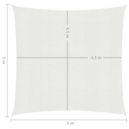 Berkfield Sunshade Sail 160 G/m2 White 5X5 M Hdpe - thumbnail 6