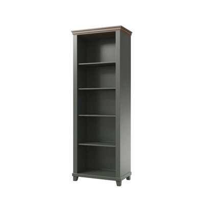 Arte Evora Tall Bookcase 71Cm In Green & Oak Lefkas - Stylish Display Unit With Durable Shelving And Protective Edging - image 1