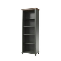 Arte Evora Tall Bookcase 71Cm In Green & Oak Lefkas - Stylish Display Unit With Durable Shelving And Protective Edging