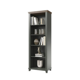 Arte Evora Tall Bookcase 71Cm In Green & Oak Lefkas - Stylish Display Unit With Durable Shelving And Protective Edging - thumbnail 3