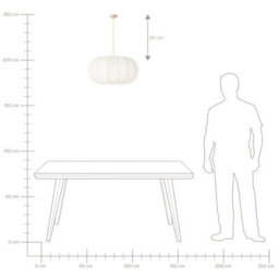 Beliani Pendant Light White Nylon Shade Black Fittings, 360mm Diameter, 750mm Drop, Adjustable Height - thumbnail 9