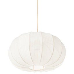 Beliani Pendant Light White Nylon Shade Black Fittings, 360mm Diameter, 750mm Drop, Adjustable Height - thumbnail 4
