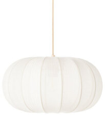 Beliani Pendant Light White Nylon Shade Black Fittings, 360mm Diameter, 750mm Drop, Adjustable Height - thumbnail 2
