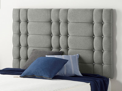 Somnior Beds Somnior  2Ft6 Bliss Small Single 32 Inches Tweed Grey Headboard With Wooden Struts