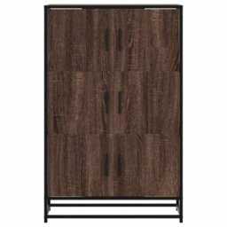 Berkfield Highboard Brown Oak 68X35X106.5 Cm Engineered Wood And Metal - thumbnail 4